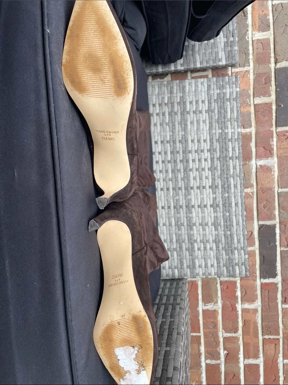 Marc Fisher Brown Suede Knee high Boots wide calf